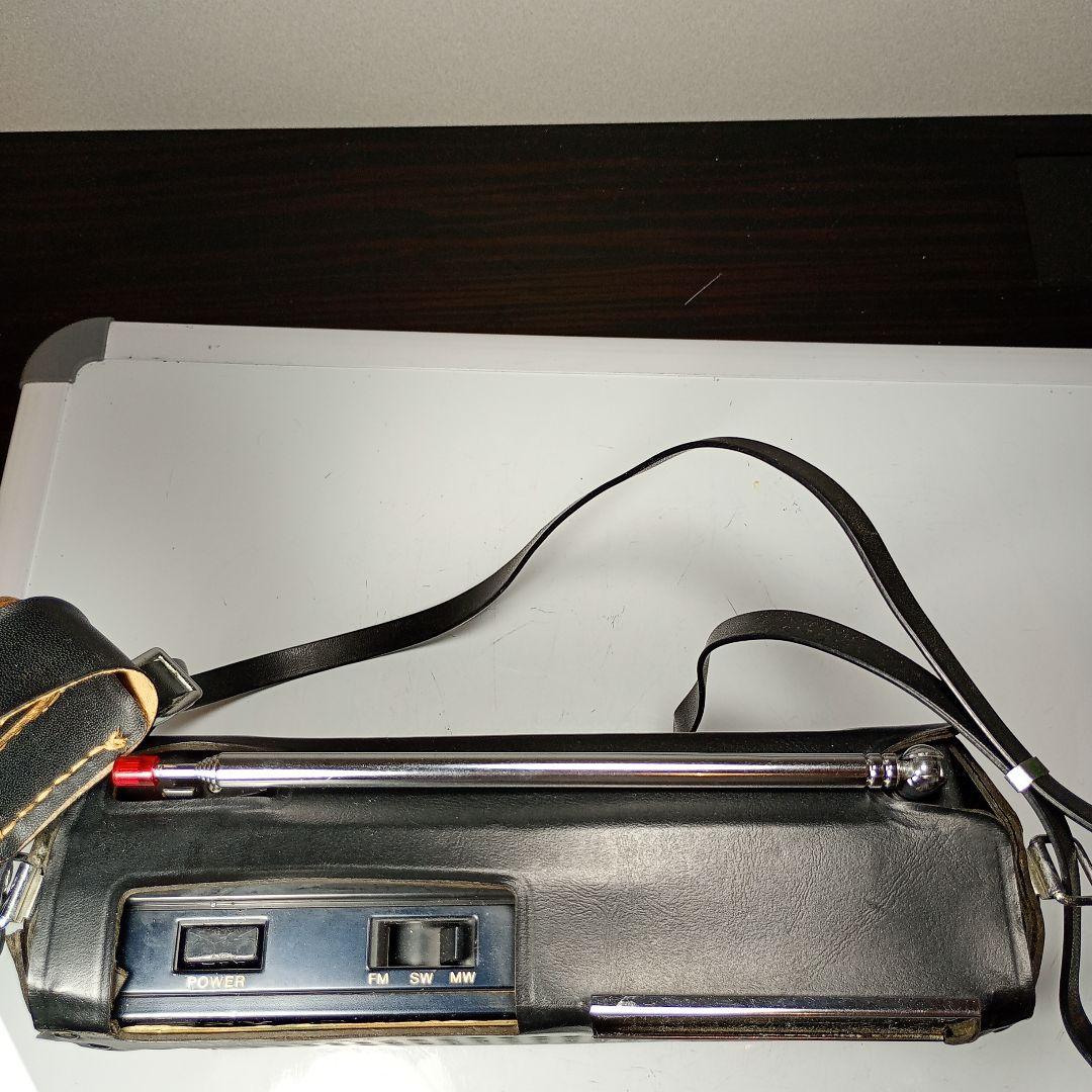 SONY 3バンドラジオ ICF-110B 動作品 革カバー付き ラジオ・コンポ