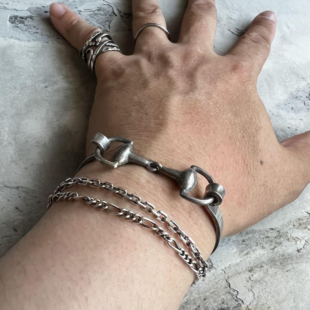 ヴィンテージ VINTAGE シルバー ホースビット バングル イタリア ヴィンテージ VINTAGE シルバー ホースビット バングル イタリア