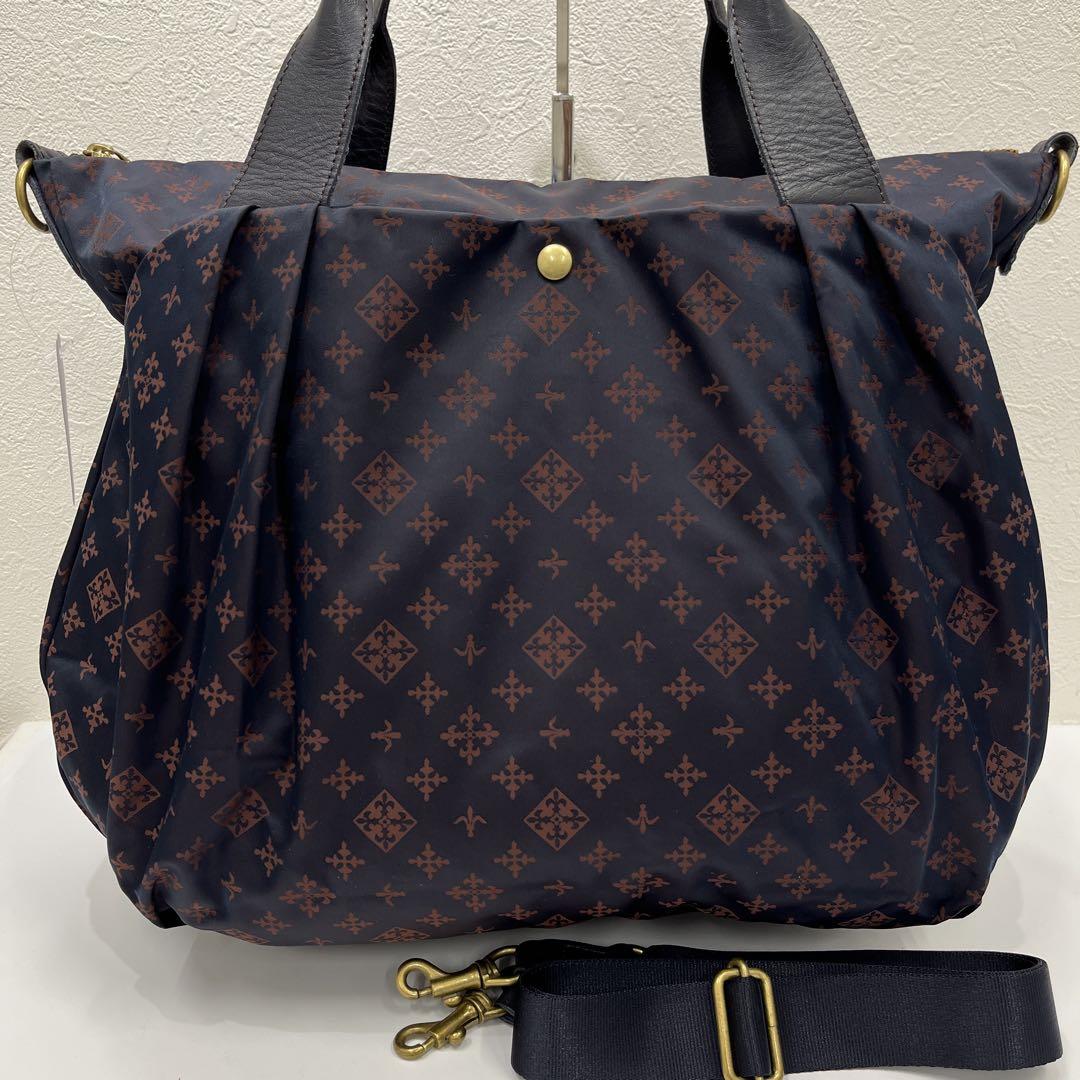 ○9515 russet ラシット トートバッグ 2way ネイビー×ブラウン系