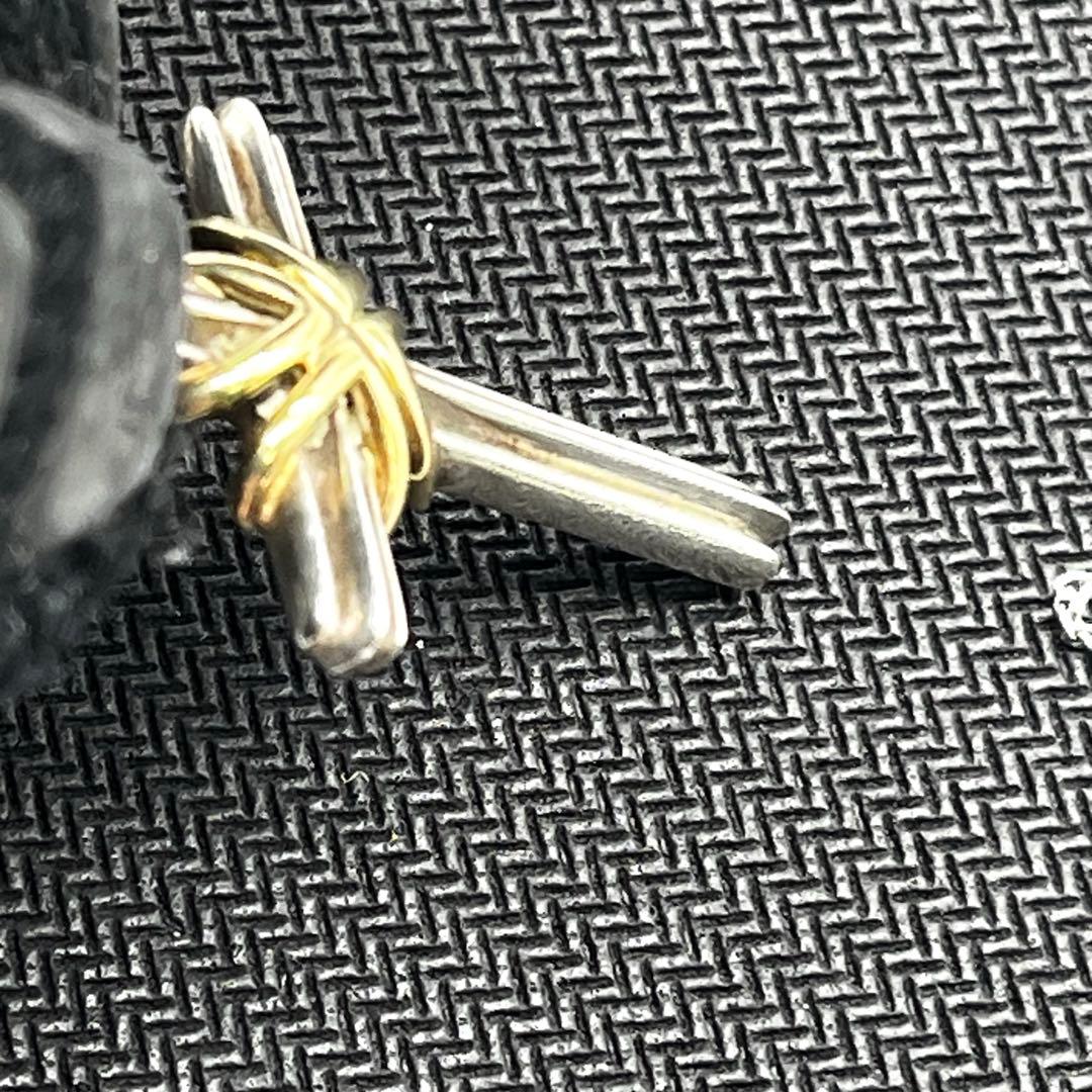 美品✨ティファニー シグネチャークロス ネックレス シルバー925×金750 美品✨ティファニー シグネチャークロス ネックレス シルバー925×金750