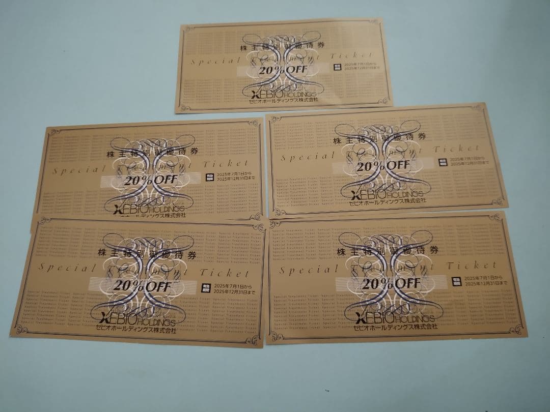 ゼビオ株主優待券 20% クーポン 割引券 ヴィクトリアゴルフ 5枚