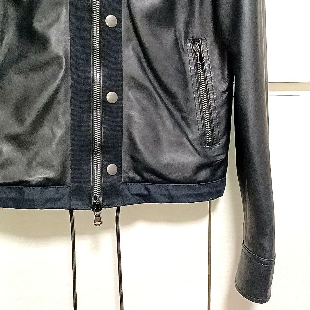美品★ディーゼル ブラックレーベル ラムレザー ライダースジャケット ブラック 美品★ディーゼル ブラックレーベル ラムレザー ライダースジャケット ブラック