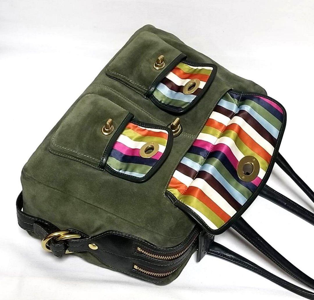 超美品❢ COACH コーチ Peyton Legacy Green Suede