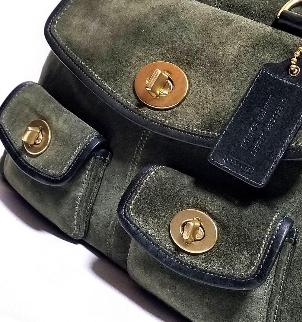 超美品❢ COACH コーチ Peyton Legacy Green Suede