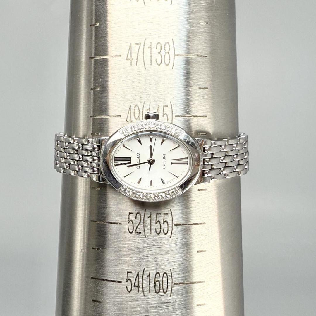 【稼働】セイコー エクセリーヌ 腕時計 ソーラー ダイヤベゼル ローマン