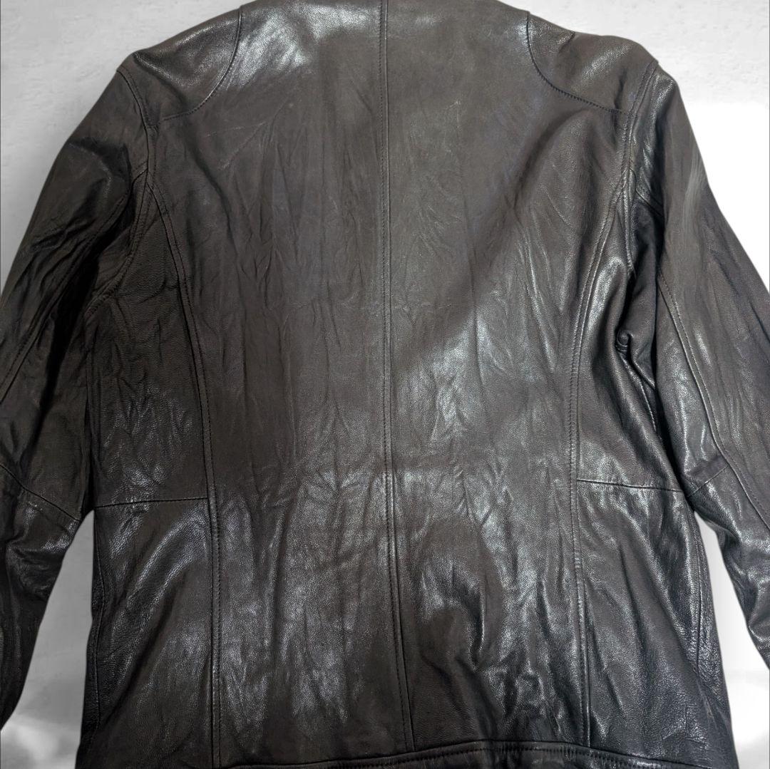 希少 XL バックナンバー ライダースジャケット シングル 山羊革 Wジップ 黒 希少 XL バックナンバー ライダースジャケット シングル 山羊革