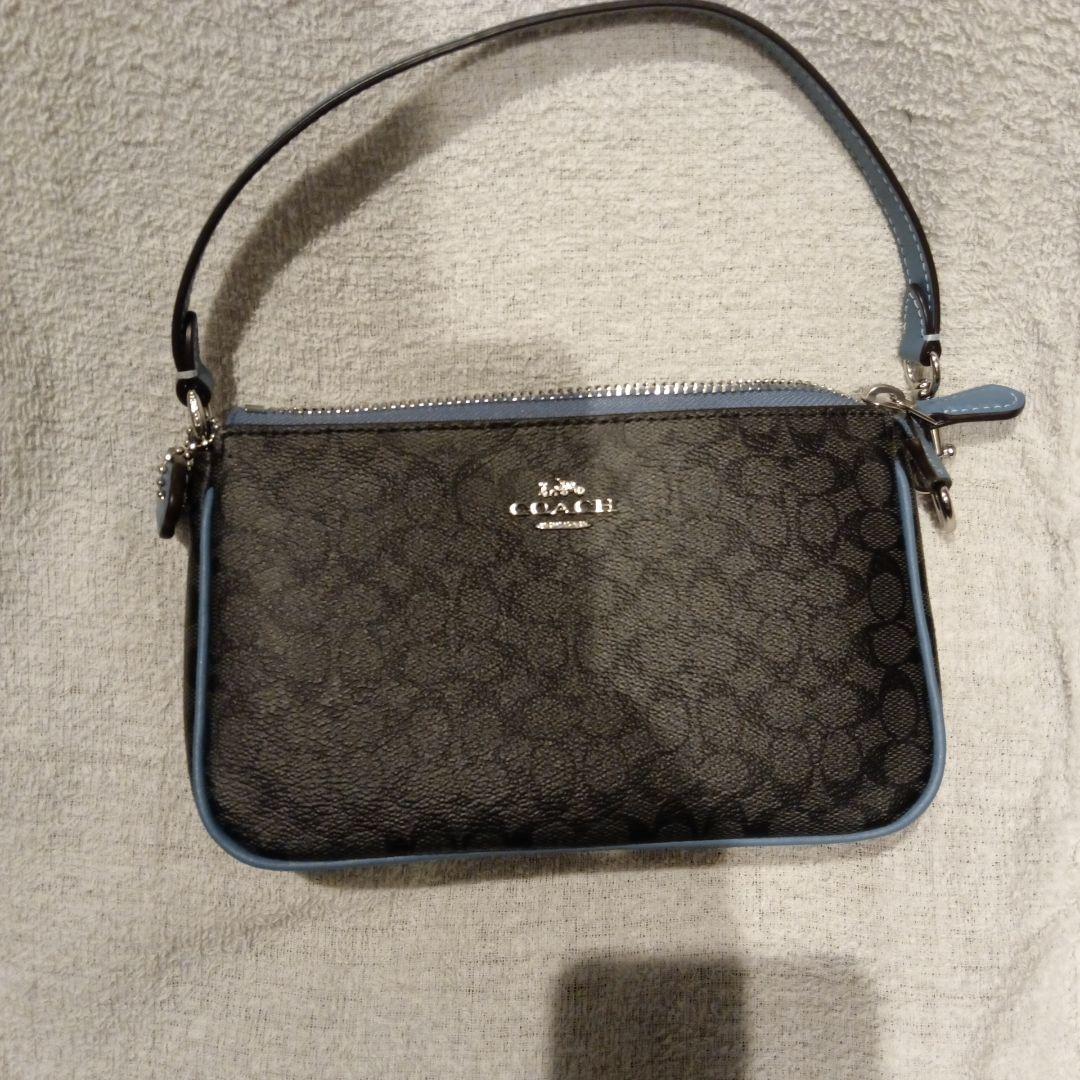 ☆COACH☆2wayショルダーバッグ☆黒/青☆店頭22000円