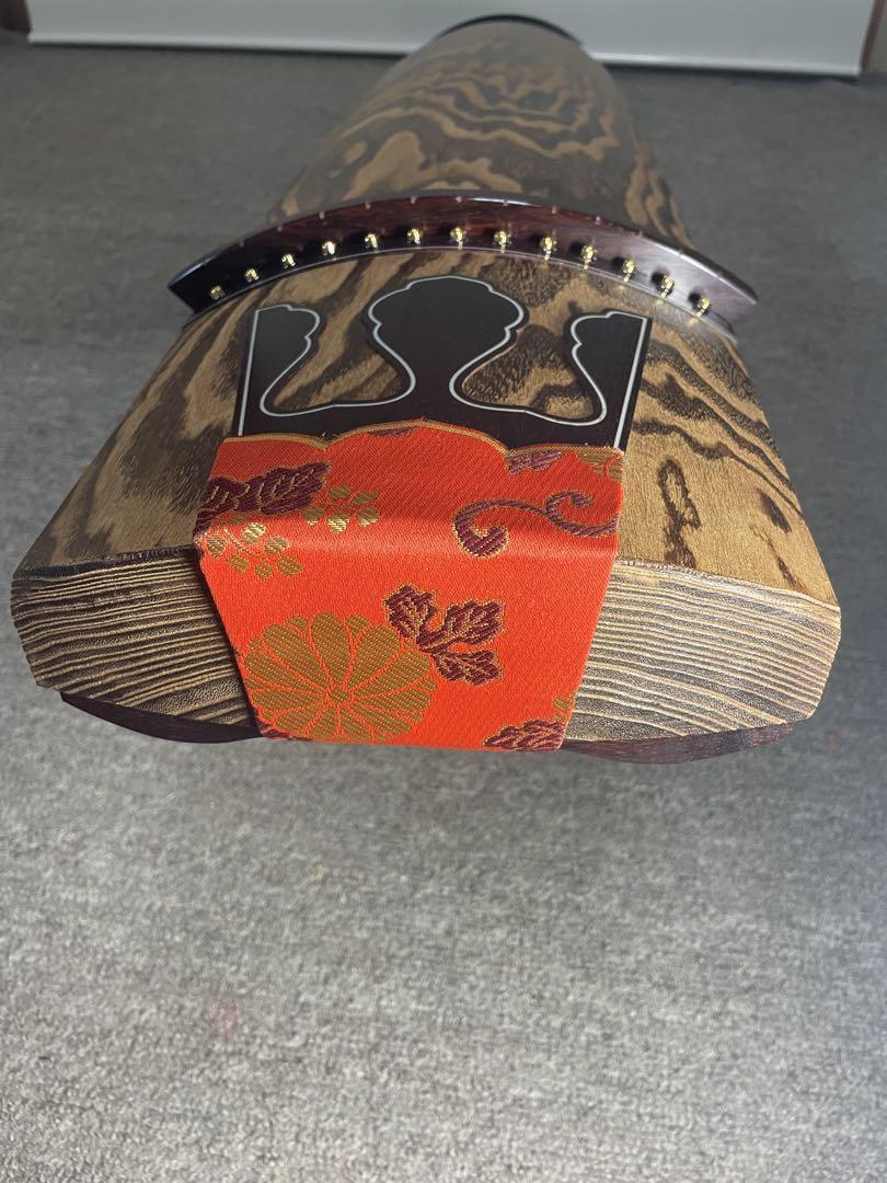 木製 筝 美しい木目模様　くり甲作り，