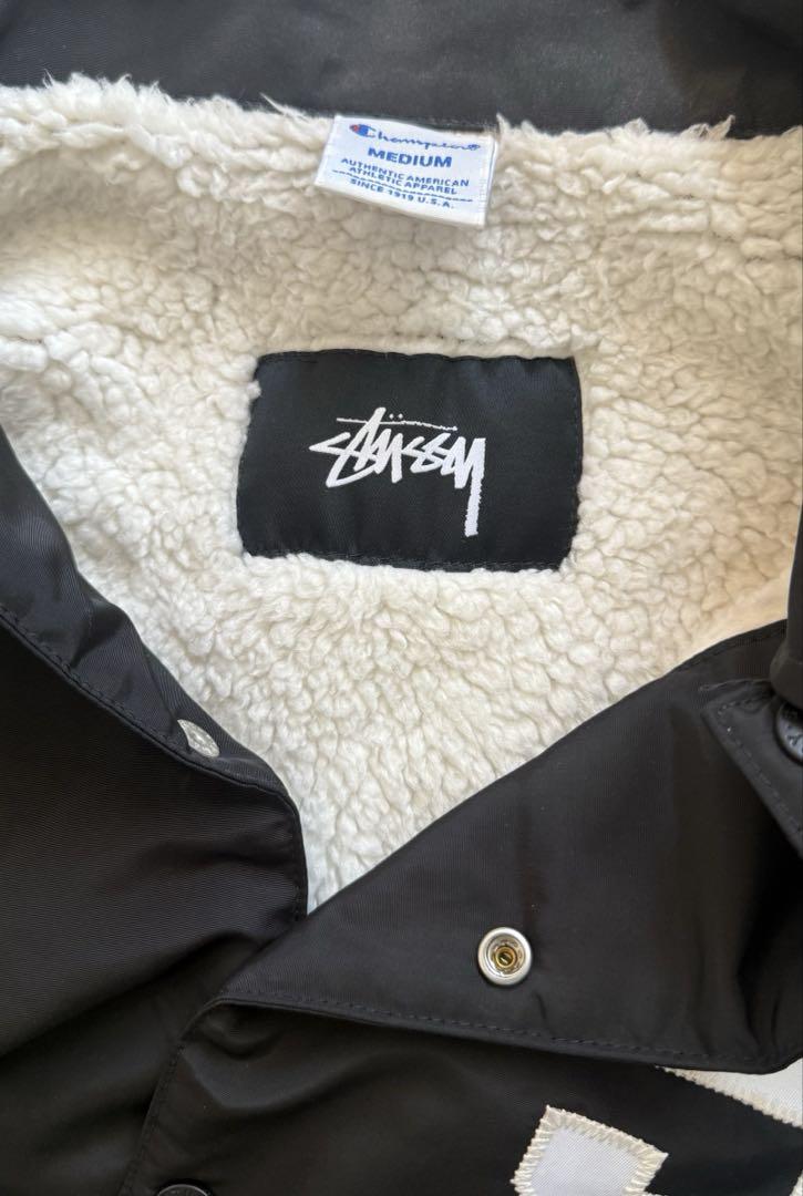 STUSSY Champion 内ボアコーチジャケット メンズ