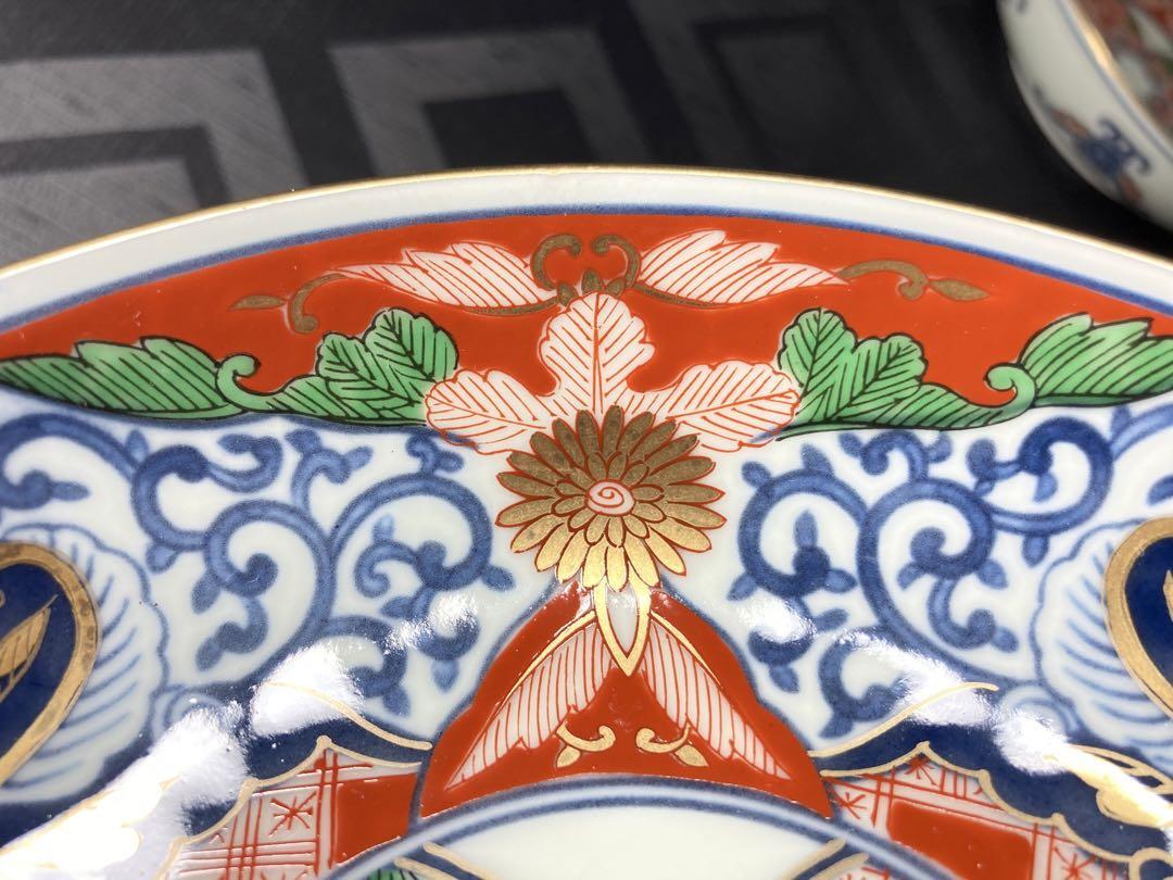 其泉 古伊万里 見込地紋 5寸鉢 小鉢 取皿 煮物皿 5点