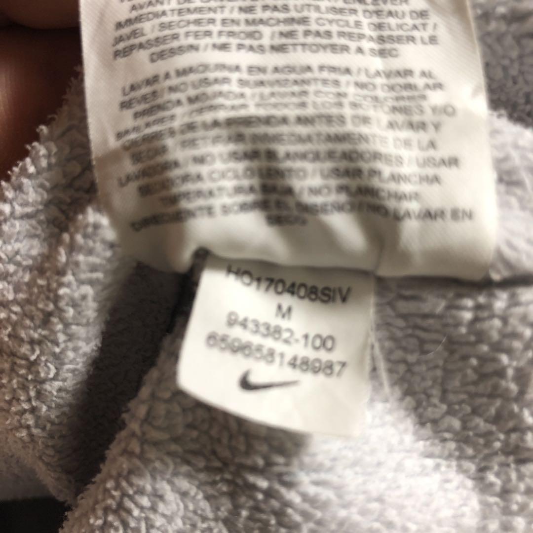 希少　90s Nike フード付きホワイトナイロンジャケット　中フリース