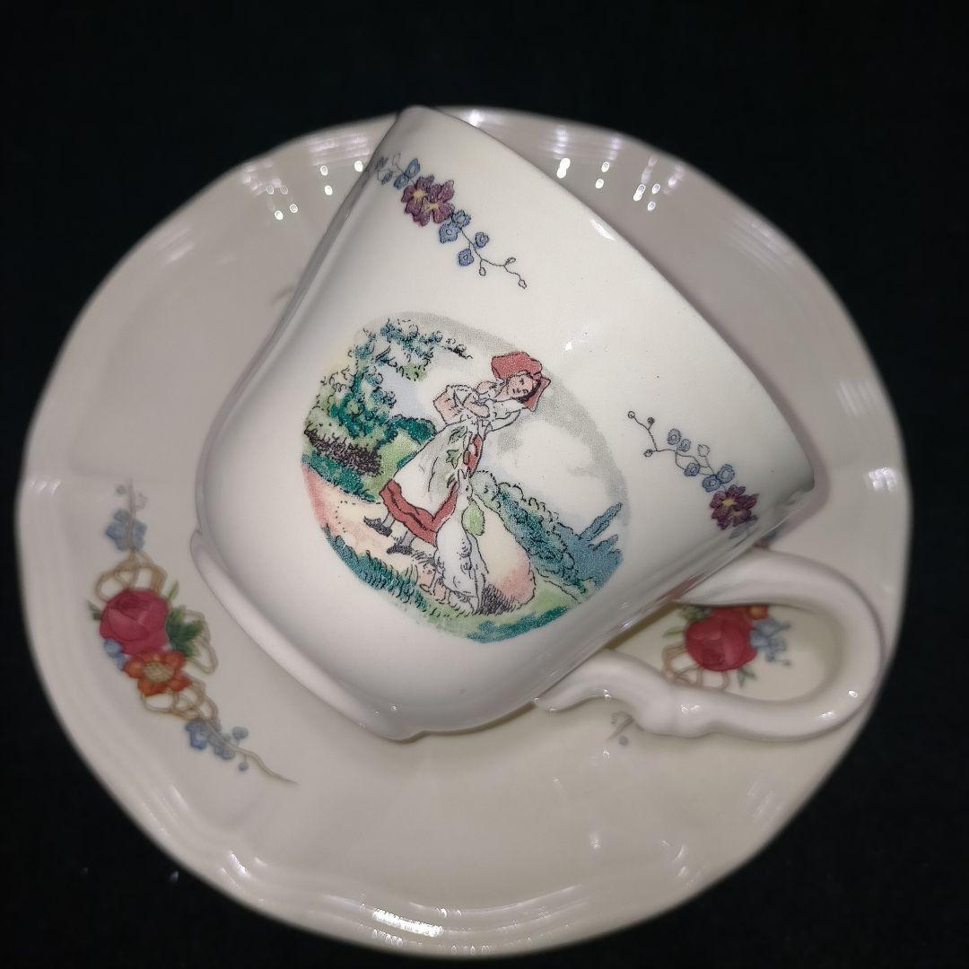 サルグミンヌ フランスアンティーク カップ&ソーサー 4ieyN-m41218105074 Sarreguemines 特価限定品