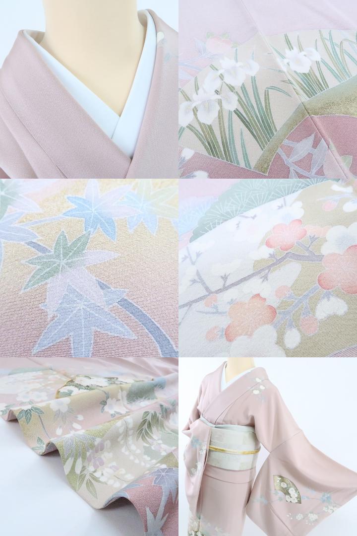 Y1417◇正絹 作家物落款 金駒刺繡 手縫い仕立て 訪問着 着物 画像7