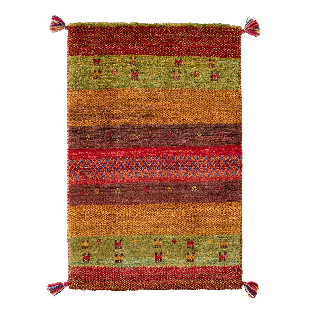 本場イラン産 ペルシャ手織りギャッベ 玄関マットサイズ 57×87cm G757 画像3