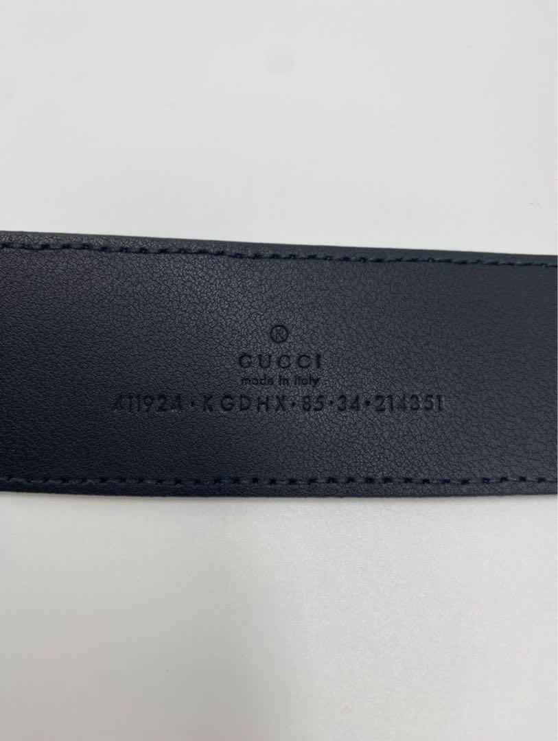 GUCCI ネイビー GGパターン ベルト - メルカリ