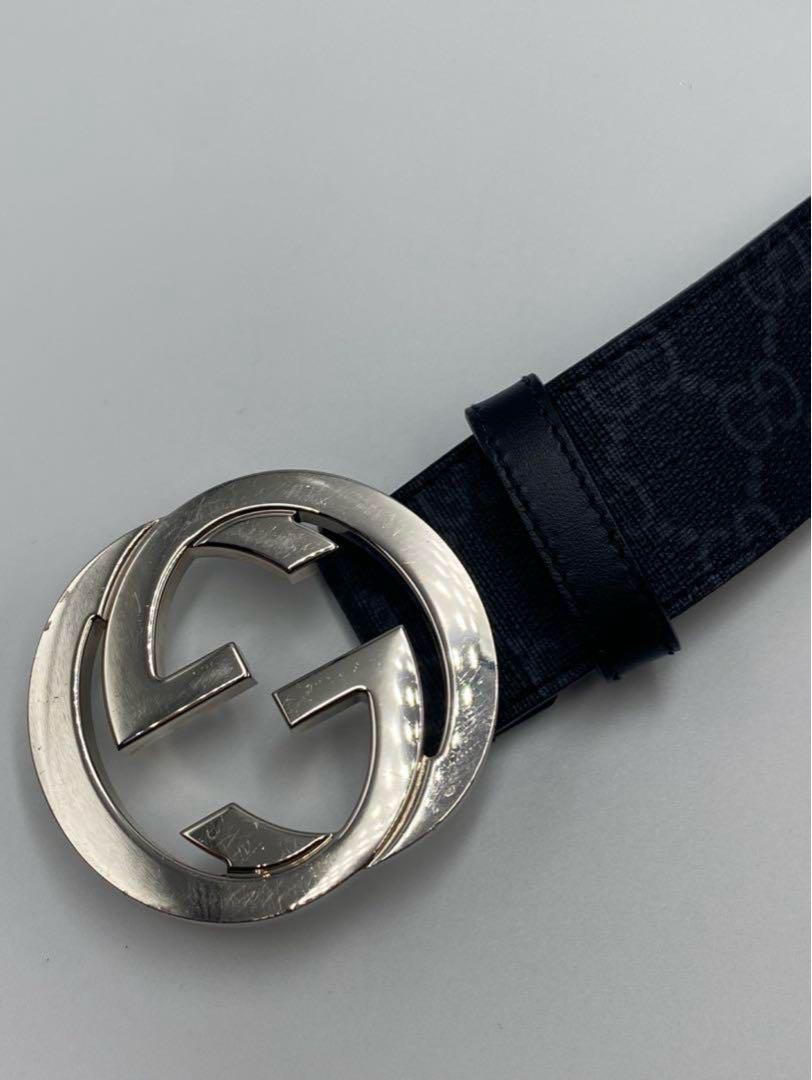 GUCCI GGパターン ブラックベルト値下げ⭕️ 美品】GUCCI ブラック GGパターン ベルト - メルカリ
