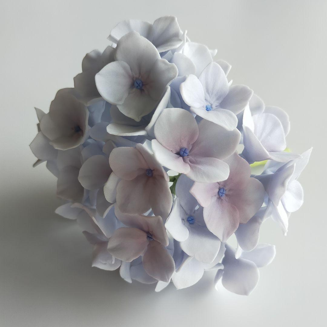 クレイフラワー　紫陽花　薄紫