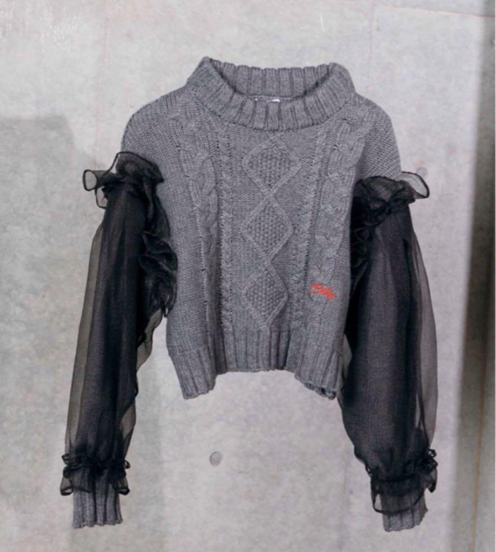 【完売品】bibiy ニット グレー ビビィ レース