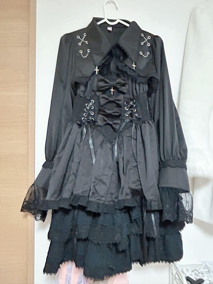ゴスロリ 黒 ドレス コルセット