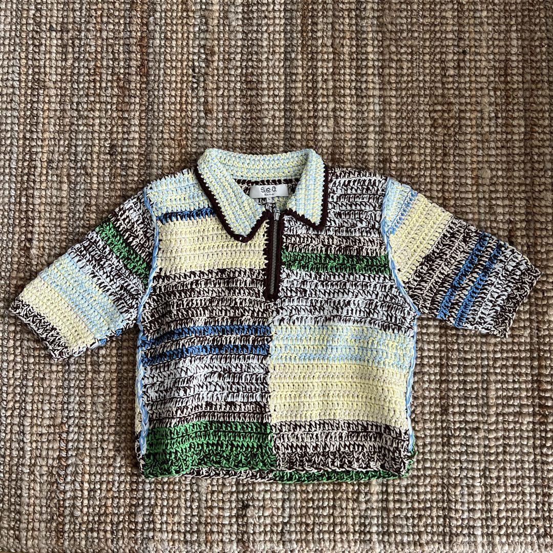 セール】 SEA NEW YORK PAIGE MARLED CROCHET ポロニットプル