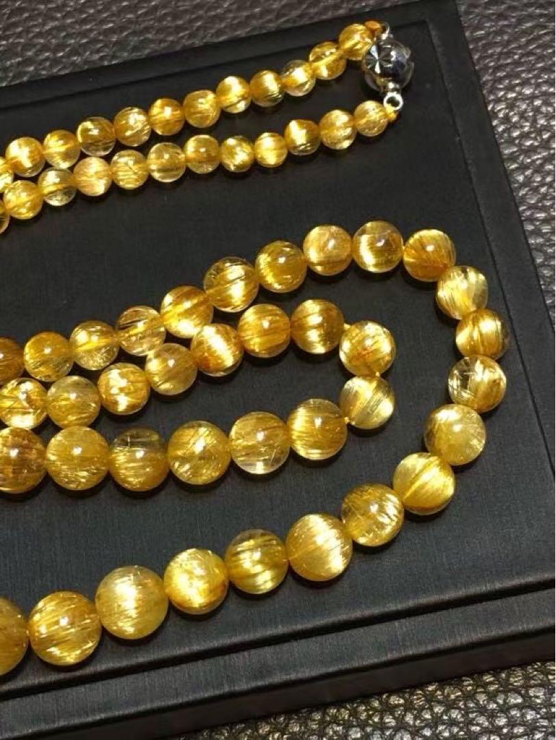 ⭐︎【極上品】タイチンルチルクオーツ ネックレス 5-12mm