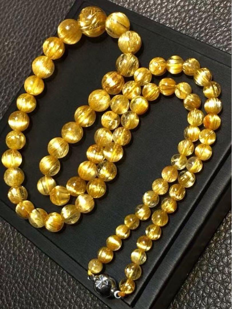 ⭐︎【極上品】タイチンルチルクオーツ ネックレス 5-12mm