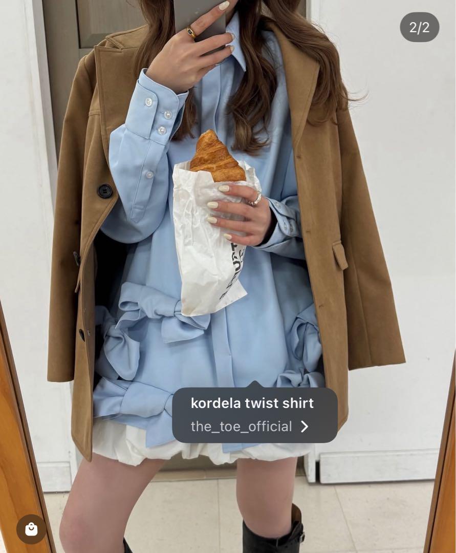 THE TOE kordela twist shirt blue F