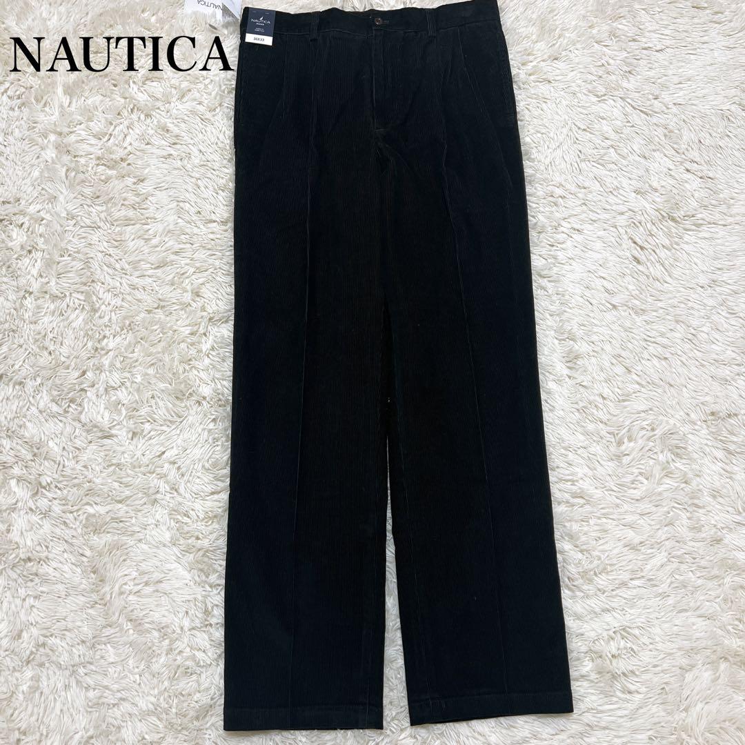 【タグ付き】NAUTICA ノーティカ ツータックコーデュロイパンツ ブラック