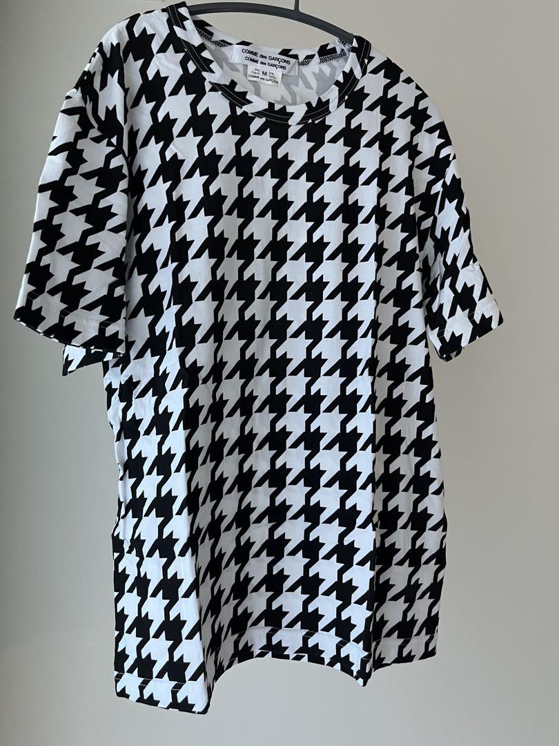ト*ル様 ハウンドトゥースパターン 半袖Tシャツ M コムコム