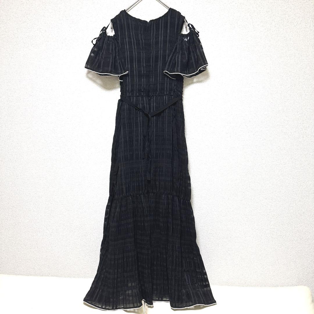 美品❣️LANVINenBleu ランバン❣️シフォンチェックロングワンピース