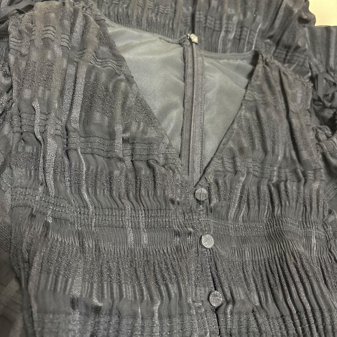 美品❣️LANVINenBleu ランバン❣️シフォンチェックロングワンピース