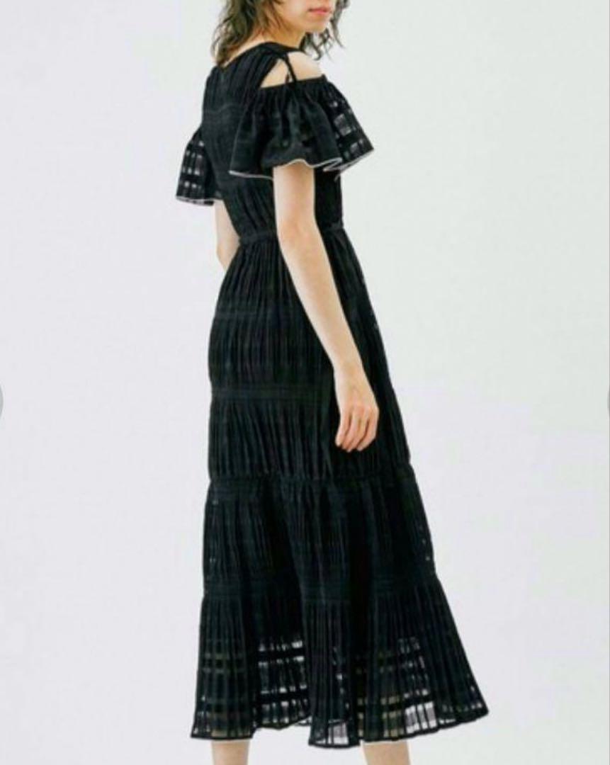 美品❣️LANVINenBleu ランバン❣️シフォンチェックロングワンピース
