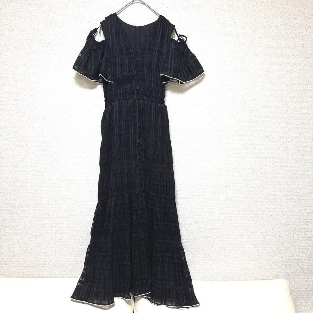 美品❣️LANVINenBleu ランバン❣️シフォンチェックロングワンピース