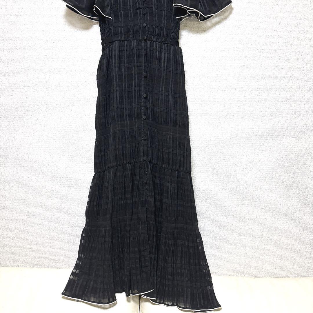 美品❣️LANVINenBleu ランバン❣️シフォンチェックロングワンピース