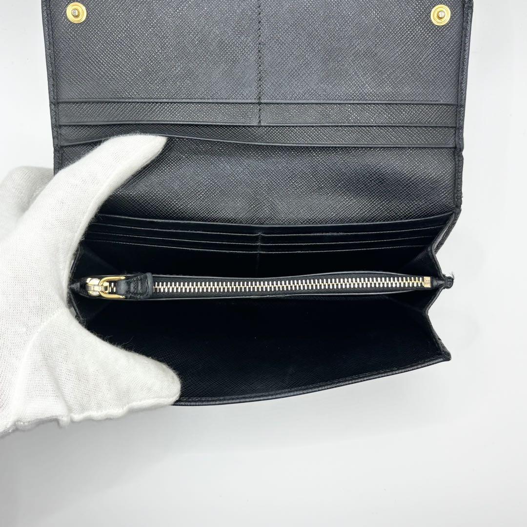 ✨人気モデル✨PRADA 長財布 サフィアーノ メタルロゴ ブラック