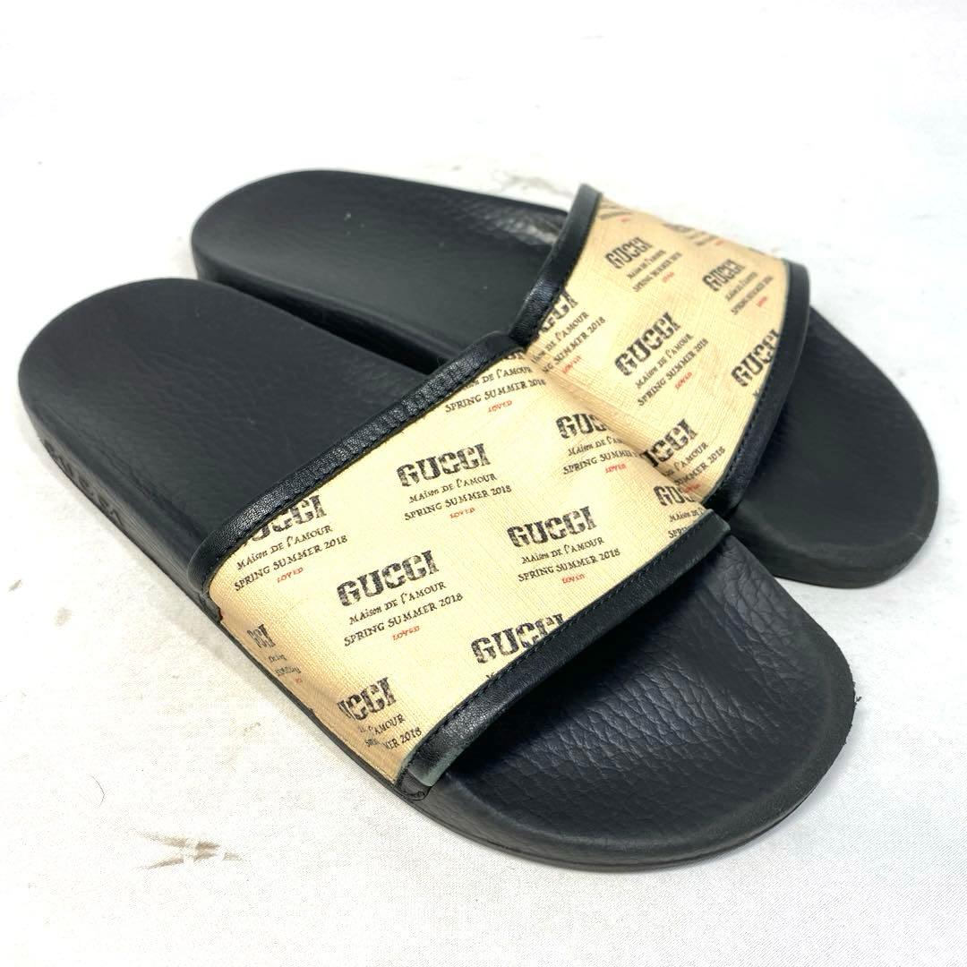 GUCCI グッチ 23.5センチ程度 総柄 ラバーサンダル GUCCI グッチ 23.5センチ程度 総柄 ラバーサンダル