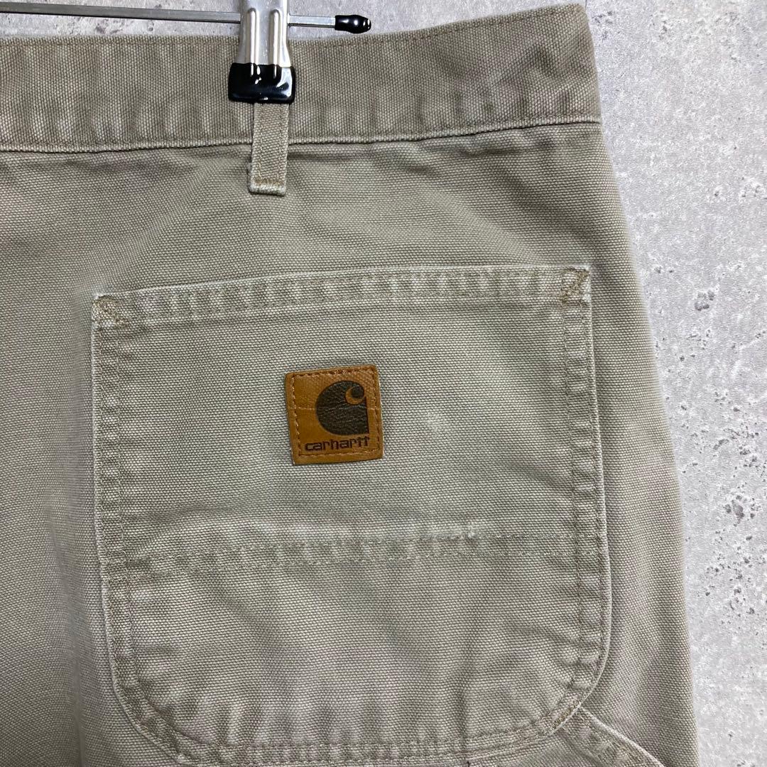 カーハート　USA製ダックペインターパンツ　アイボリー系ビックサイズW40L32
