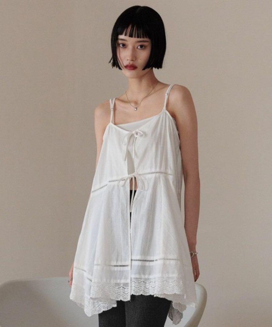 lowrysfarm 2WAYコットンレースミニワンピース