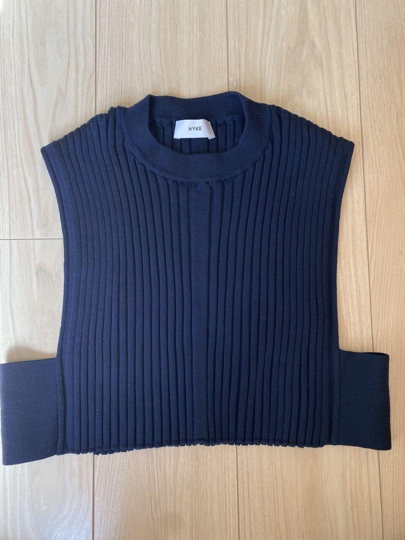 HYKE【ハイク】WIDE RIBBED CROPPED VEST