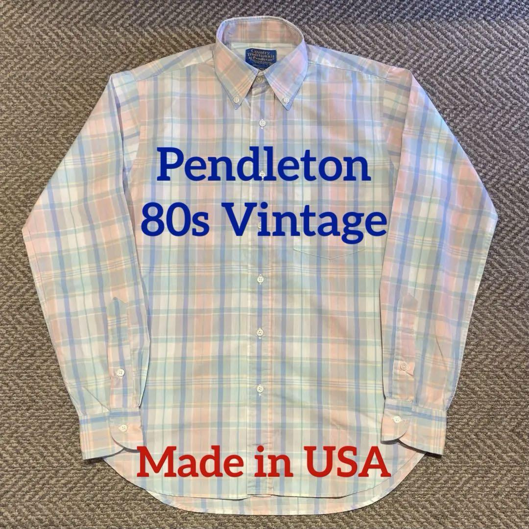 ☆Pendleton パステルチェック B.Dシャツ Made in USA☆