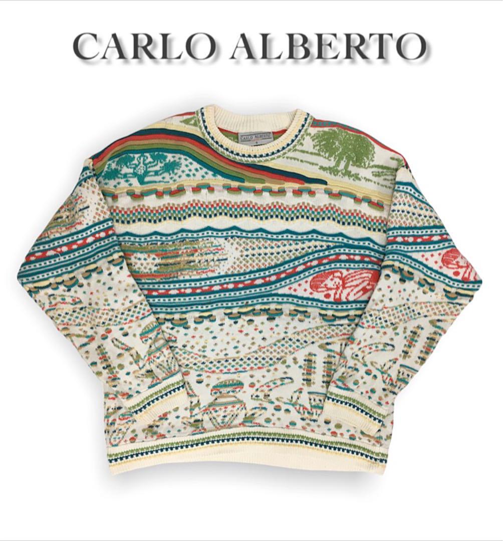 極美品★CARLO ALBERTO コットンニット 立体刺繍 0307 極美品★CARLO ALBERTO コットンニット 立体刺繍 0307