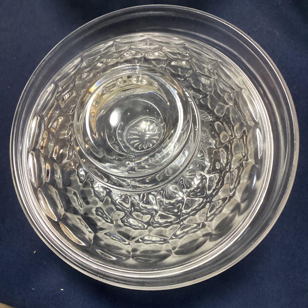 B lue Ｃ olor　　ガラス亀甲蓋物8客　銀メッキ槌目6寸深皿8客