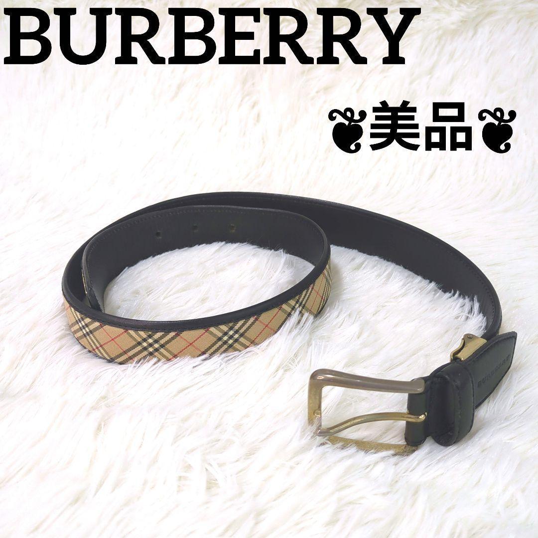 美品✨️　BURBERRY 　レザー　ベルト　ノバチェック　レディース