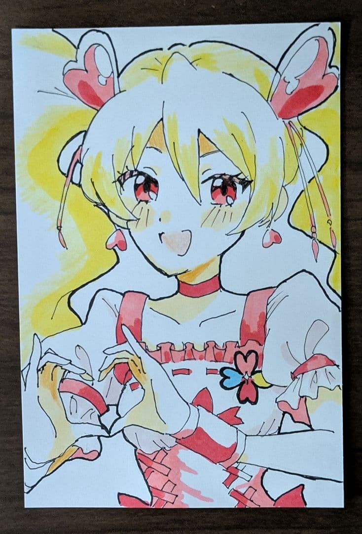 プリキュア キュアピーチ 手描きイラスト ファンアート フレッシュ