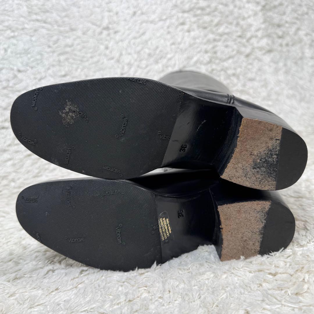 アルベルトファッシャーニ ロングブーツ バックジップ ジョッキーブーツ 本革36 アルベルトファッシャーニ ロングブーツ バックジップ ジョッキーブーツ 本革36