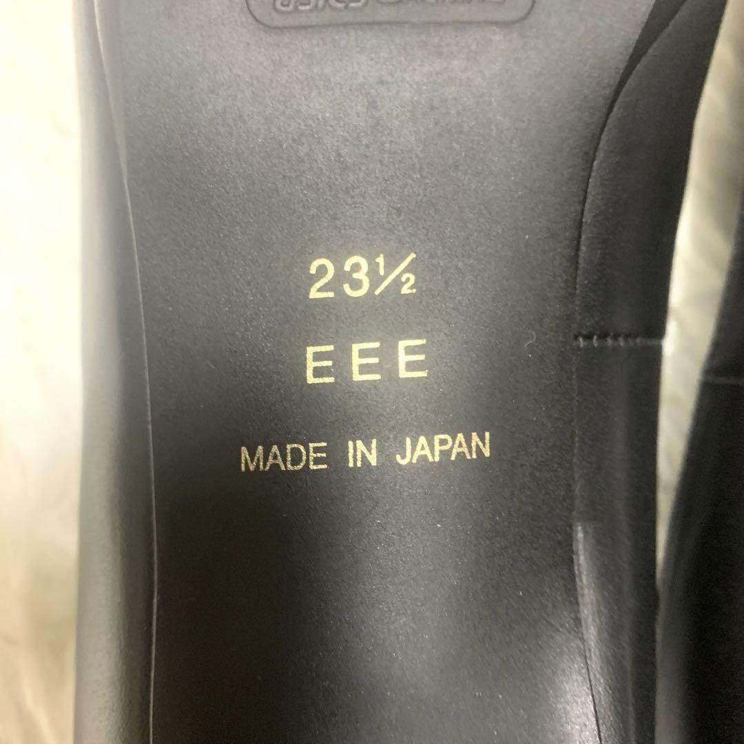 asics pedals レザーパンプス スクエアトゥ 太ヒール 23.5cm