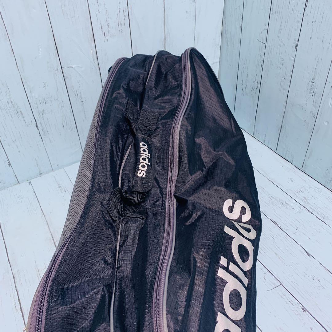 ビンテージ　アディダス　ラケットケース　バッグ　皮革+ファブリック アディダス adidas ラケットバッグ テニス ショルダー 送料無料