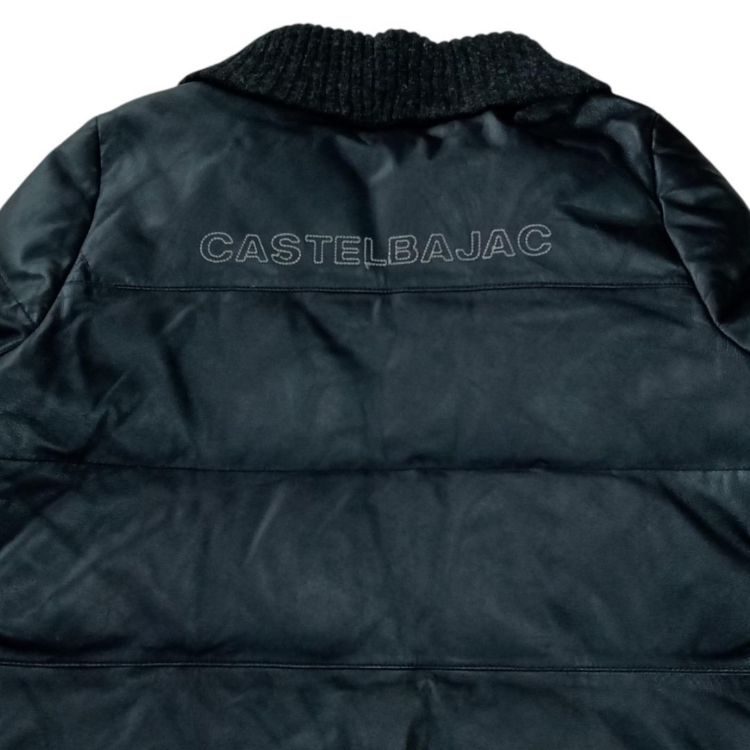 流行に  ラムレザー カステルバジャック CASTELBAJAC ダウン 3黒 ジャケット ジャケット・アウター