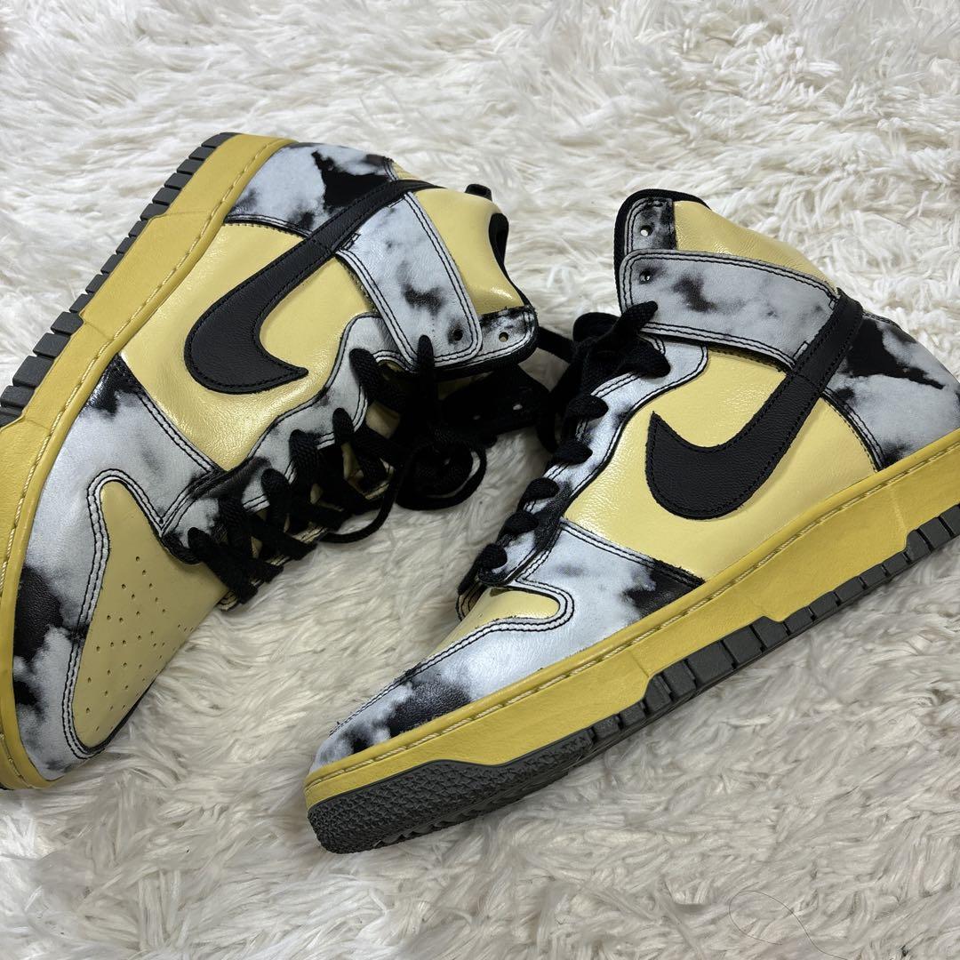 NIKE ダンク ハイ ブラック アシッド ウォッシュ スニーカー