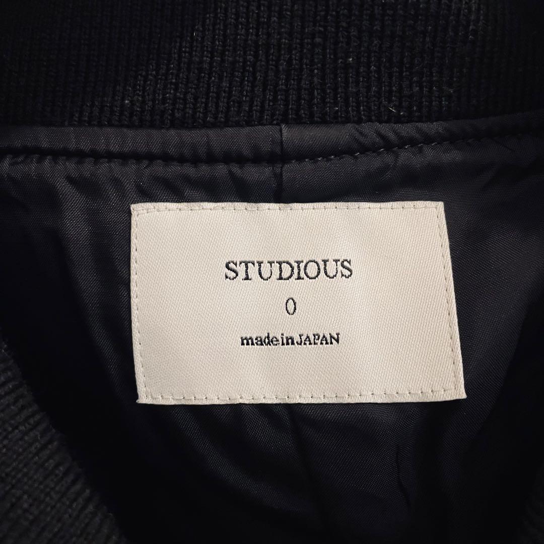 定価38500円 STUDIOUS レザースリーブメルトンスタジャン S